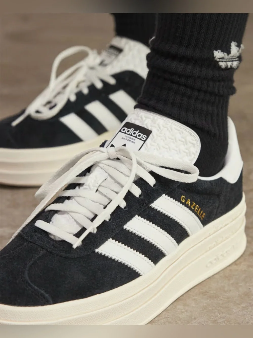 adidas Black and White Espadrilles Platform Sneakers